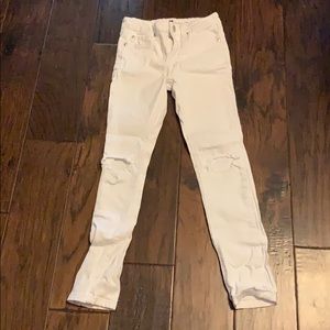 7 for all mankind white distressed Skinny Jeans